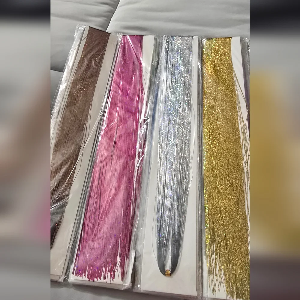 Metallic Tinsel Hair Extensions Strands - Multy Color